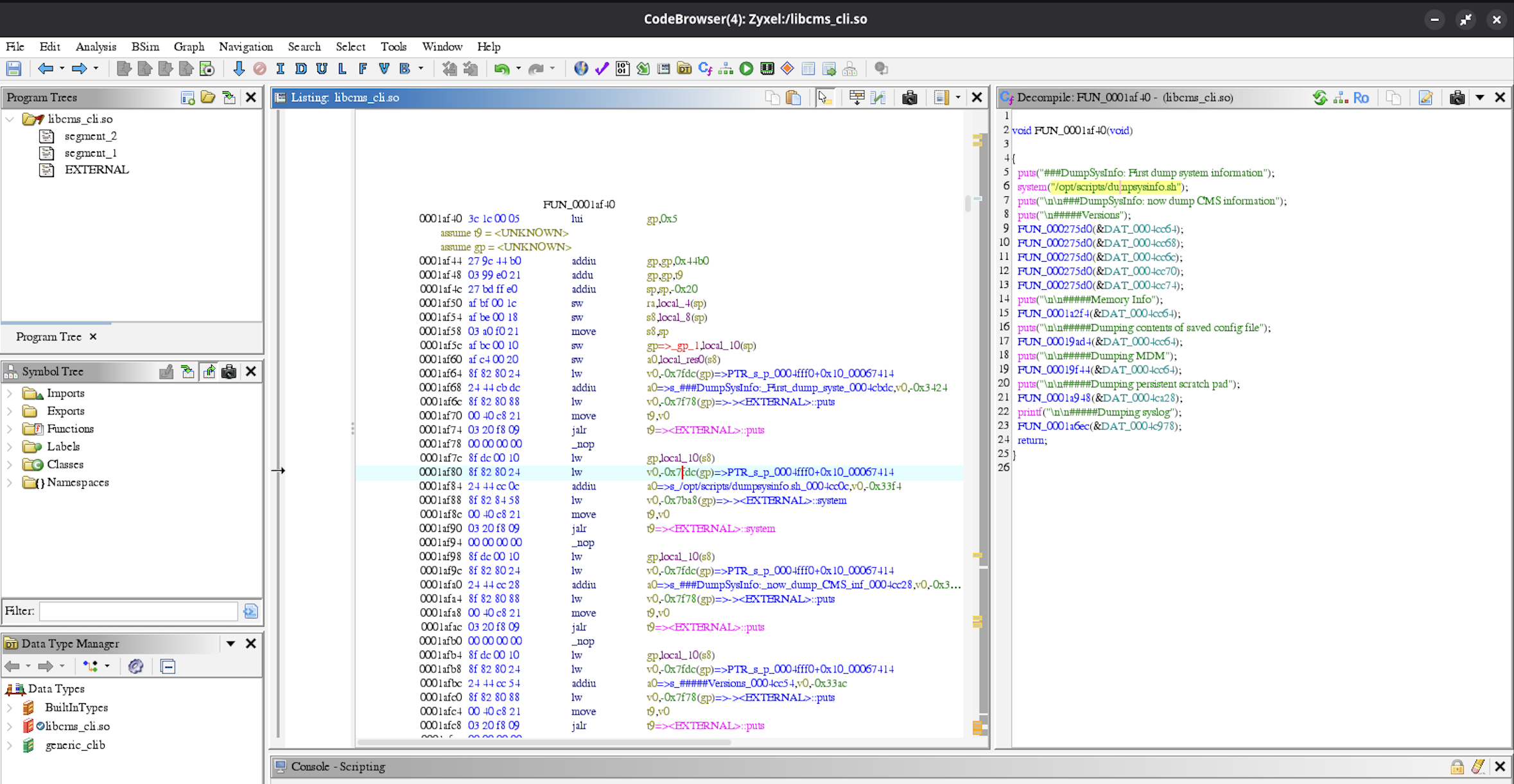 System() calls a Bash script